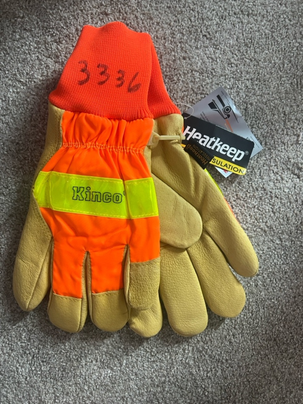 Kinco High-Visibility Work Gloves - Orange/Yellow NWT
